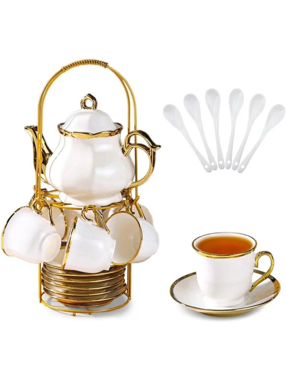 Elegant Porcelain Tea Set - European Ceramic Cups & Saucers for Parties & Gifts